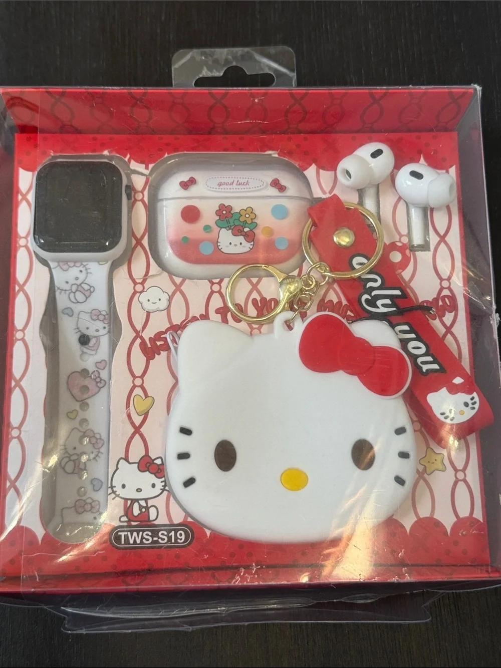 Hello Kitty Earbuds, Watch Band & Cute Case Gift Set